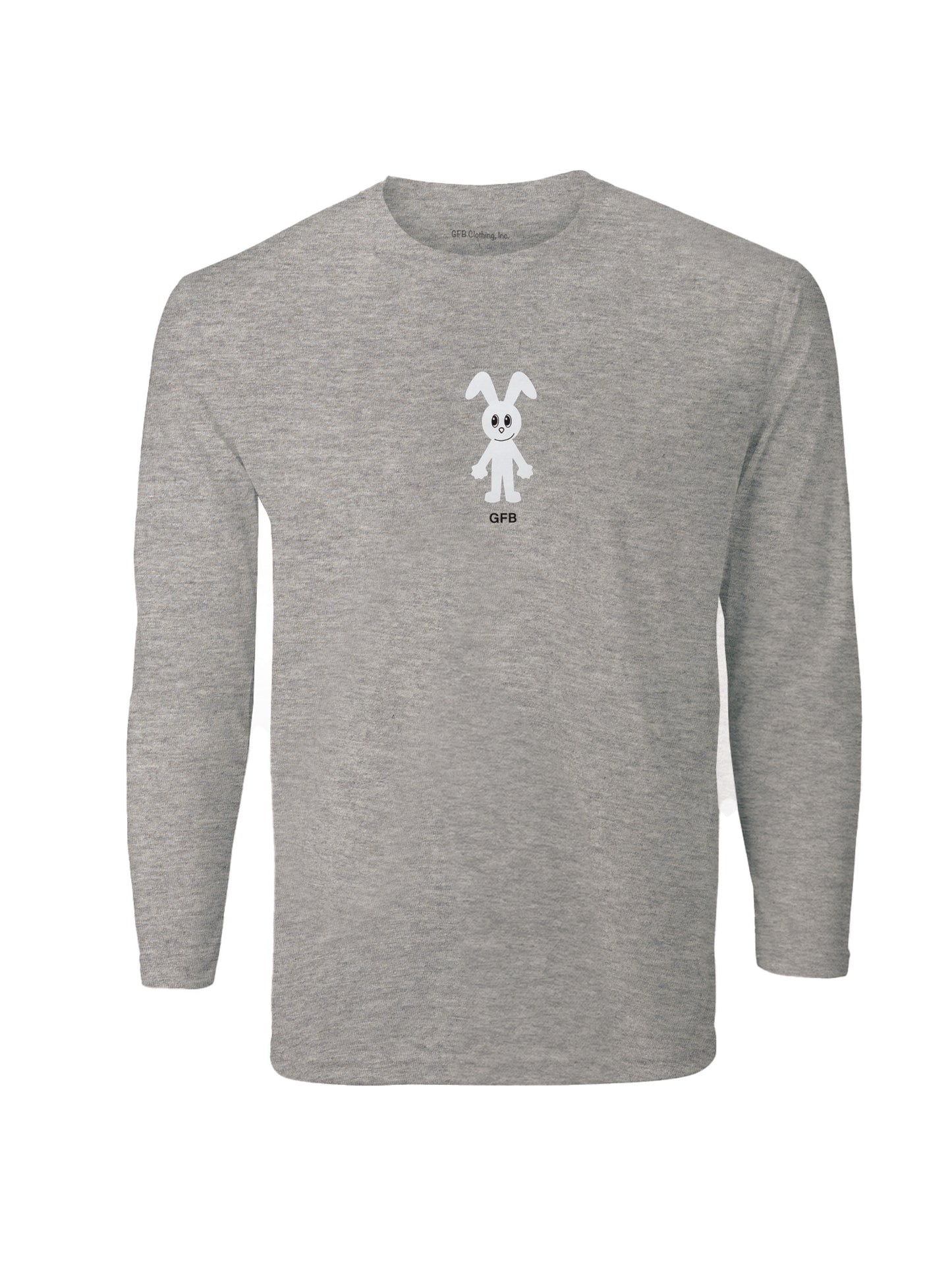 gfb White Long Sleeve T-Shirt Heather Grey