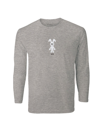 gfb White Long Sleeve T-Shirt Heather Grey